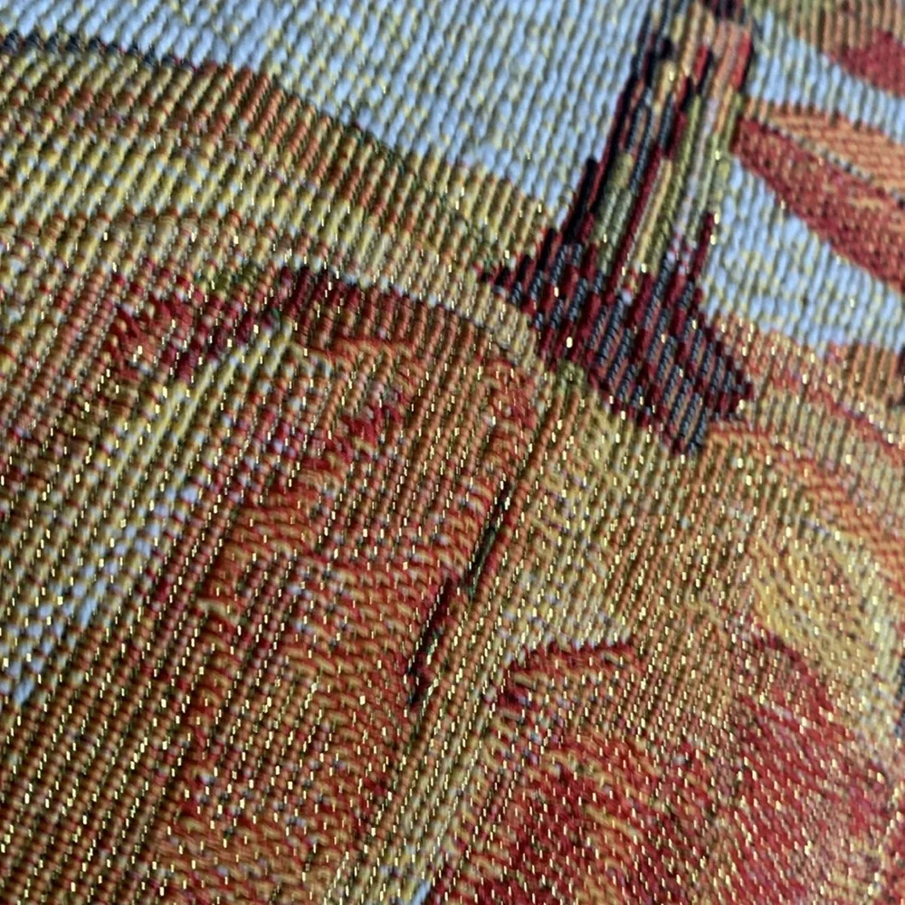 4 Fall Thanksgiving Harvest Placemats - Orange  Leaves with gold fleck
